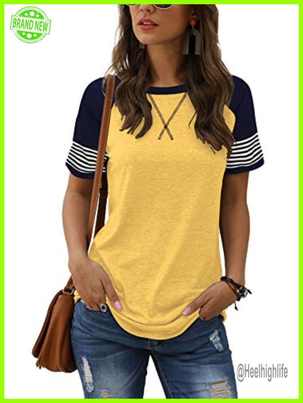 Adibosy Women's Short Sleeve Tunic T-Shirt Loose Fit Crew Neck